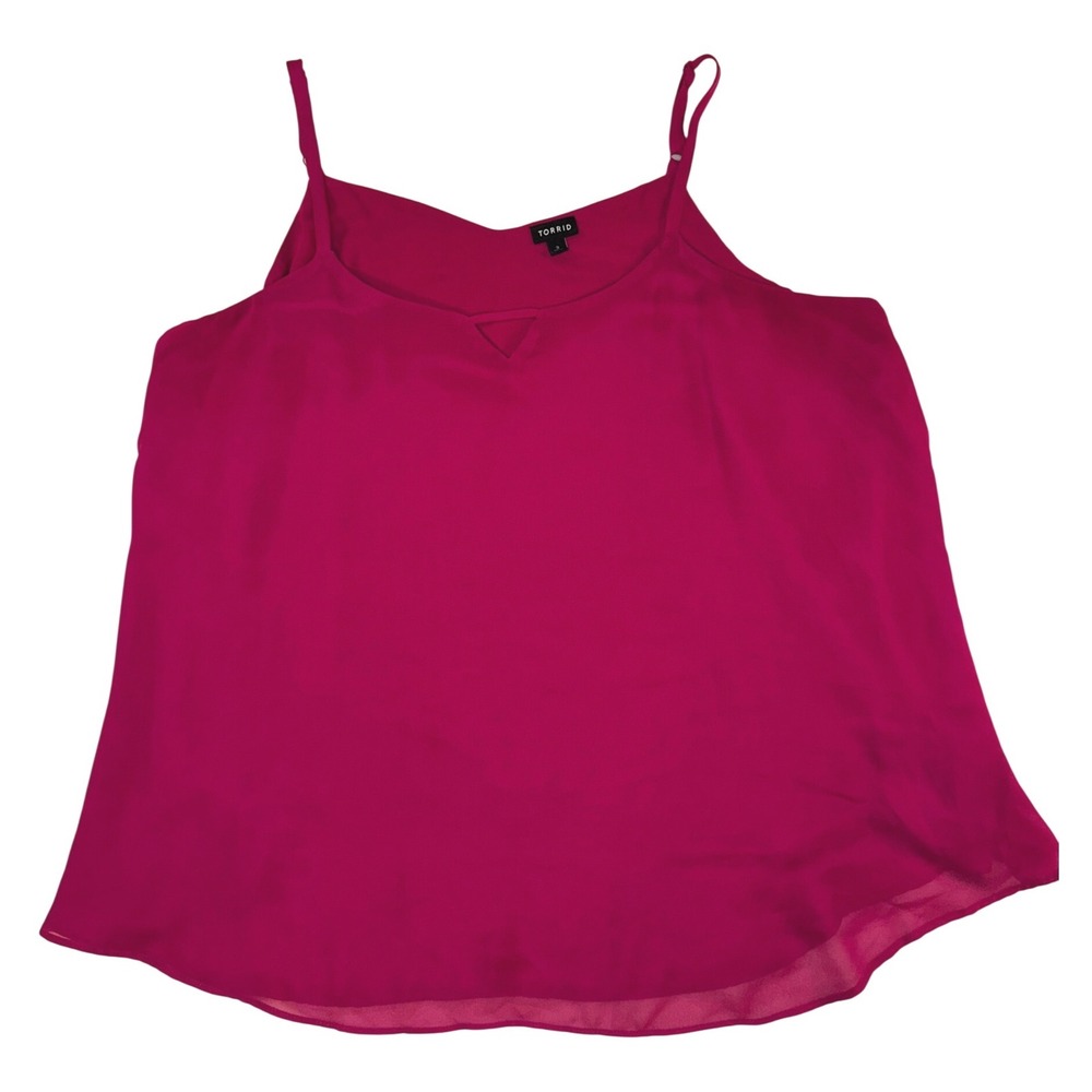 Torrid Sophie Chiffon Keyhole Swing Cami Fuchsia Purple Plus Size 3 3X 22-24 - Picture 3 of 7